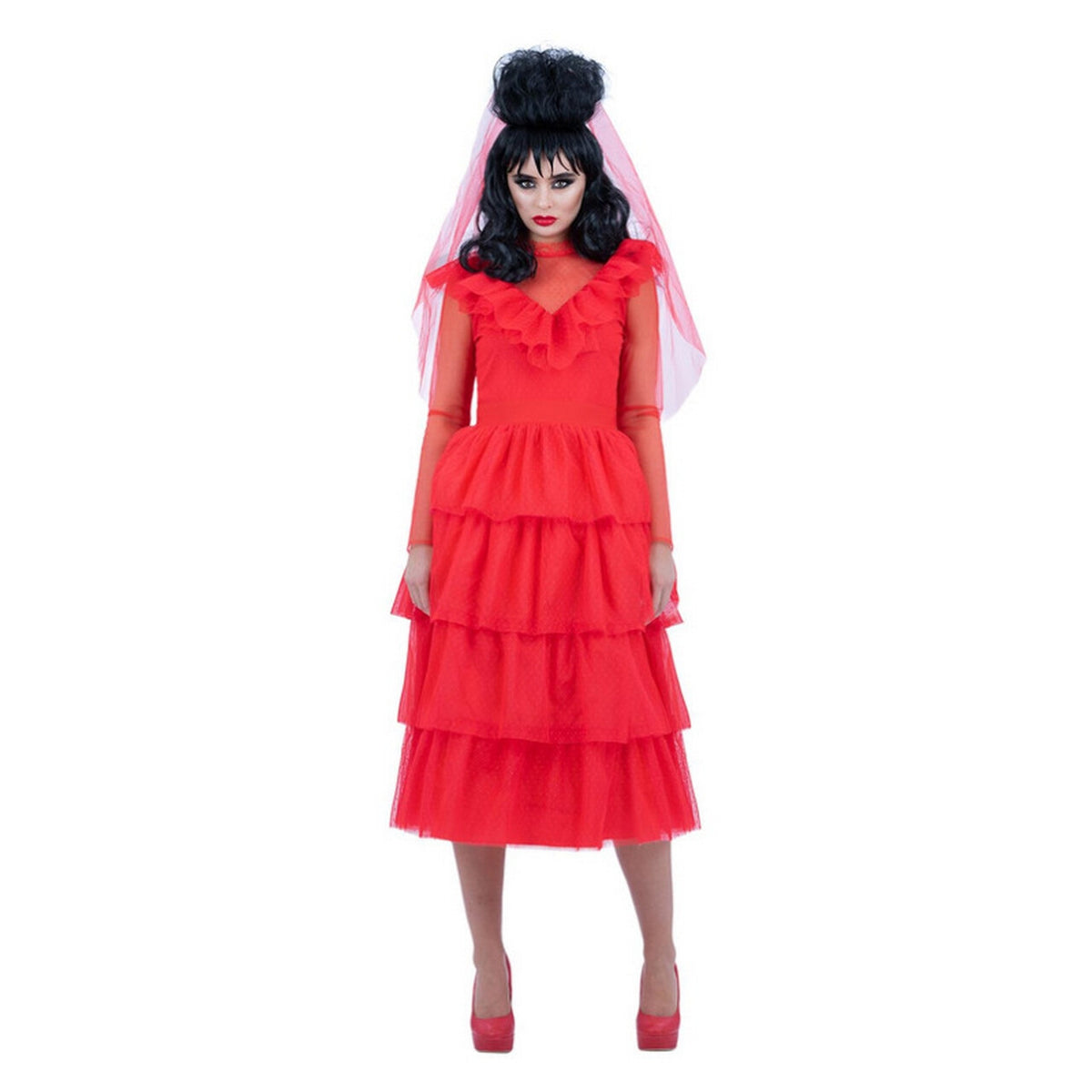 Op deze afbeelding zie je een Kostuums, van het merk Smiffy's. Lady In Red Lidia Vrouw Kostuum