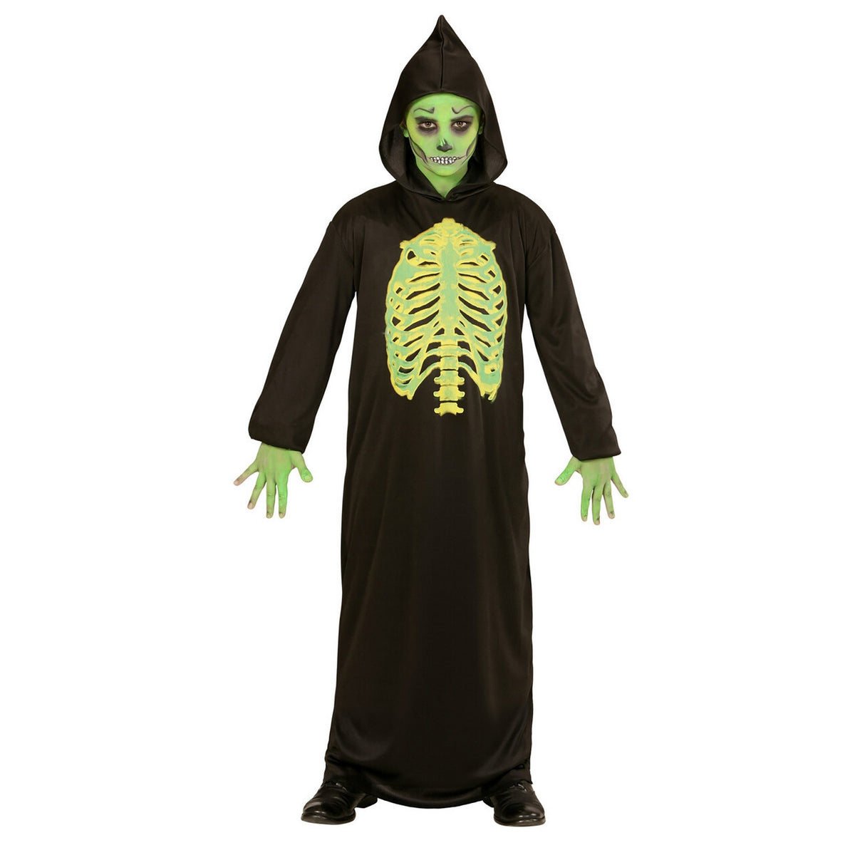 Op deze afbeelding zie je een Kostuums, van het merk Widmann. Giftige Magere Hein Biohazard Jongen Kostuum