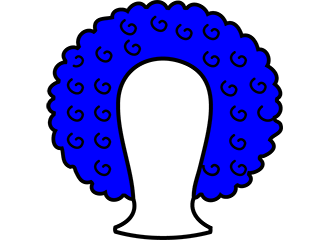 Blaue Afroperücken