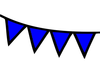 Blaue Girlanden