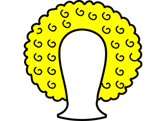 Gelbe Afroperücken