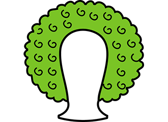 Grüne Afroperücken