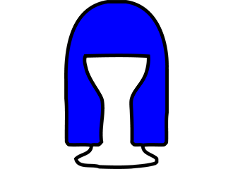 Lange blaue Perücken