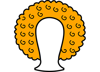 Orange Afroperücken