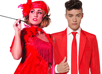 Rote Partykleidung