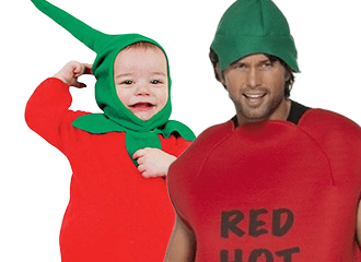 Rote Chillischote Kostüme