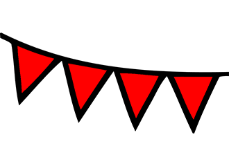 Rote Girlanden