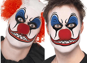 Gruselige Clown Schminke