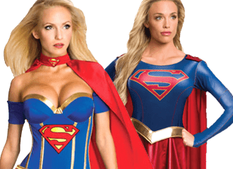Superwoman und Supergirl Kostüme