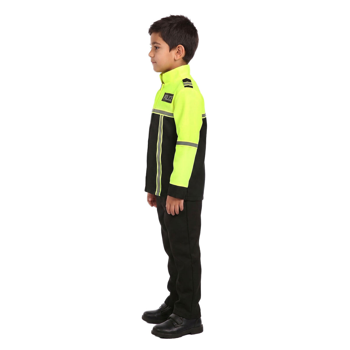 Op deze afbeelding zie je een Kostuums, van het merk Wilbers. Halt! Politie Jas Kind