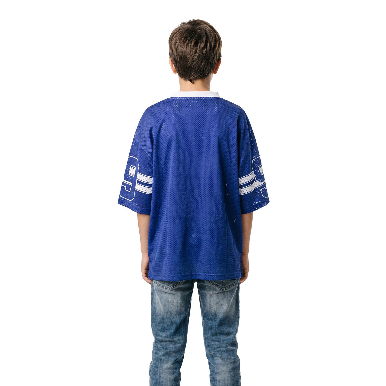 Op deze afbeelding zie je een Kostuums, van het merk Wilbers. Sky Star IJshockeyshirt Blauw (Oversized) Kind Kostuum