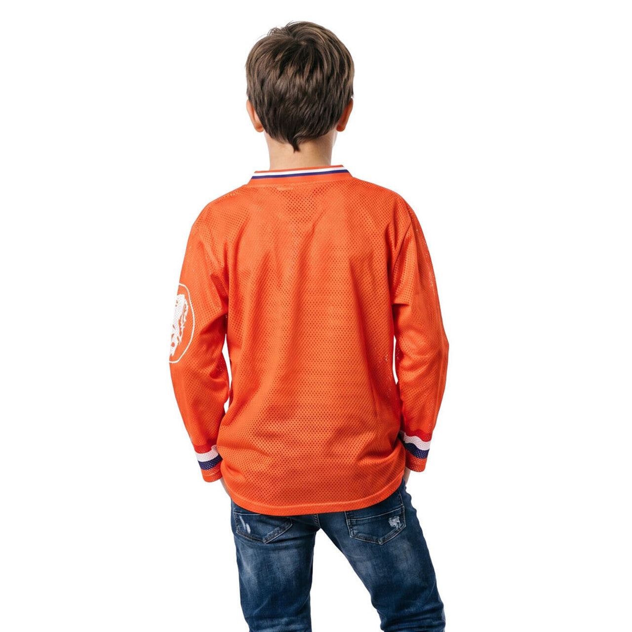 Op deze afbeelding zie je een Kostuums, van het merk Wilbers. IJshockeyshirt Holland Lange Mouwen (Oversized) Kind