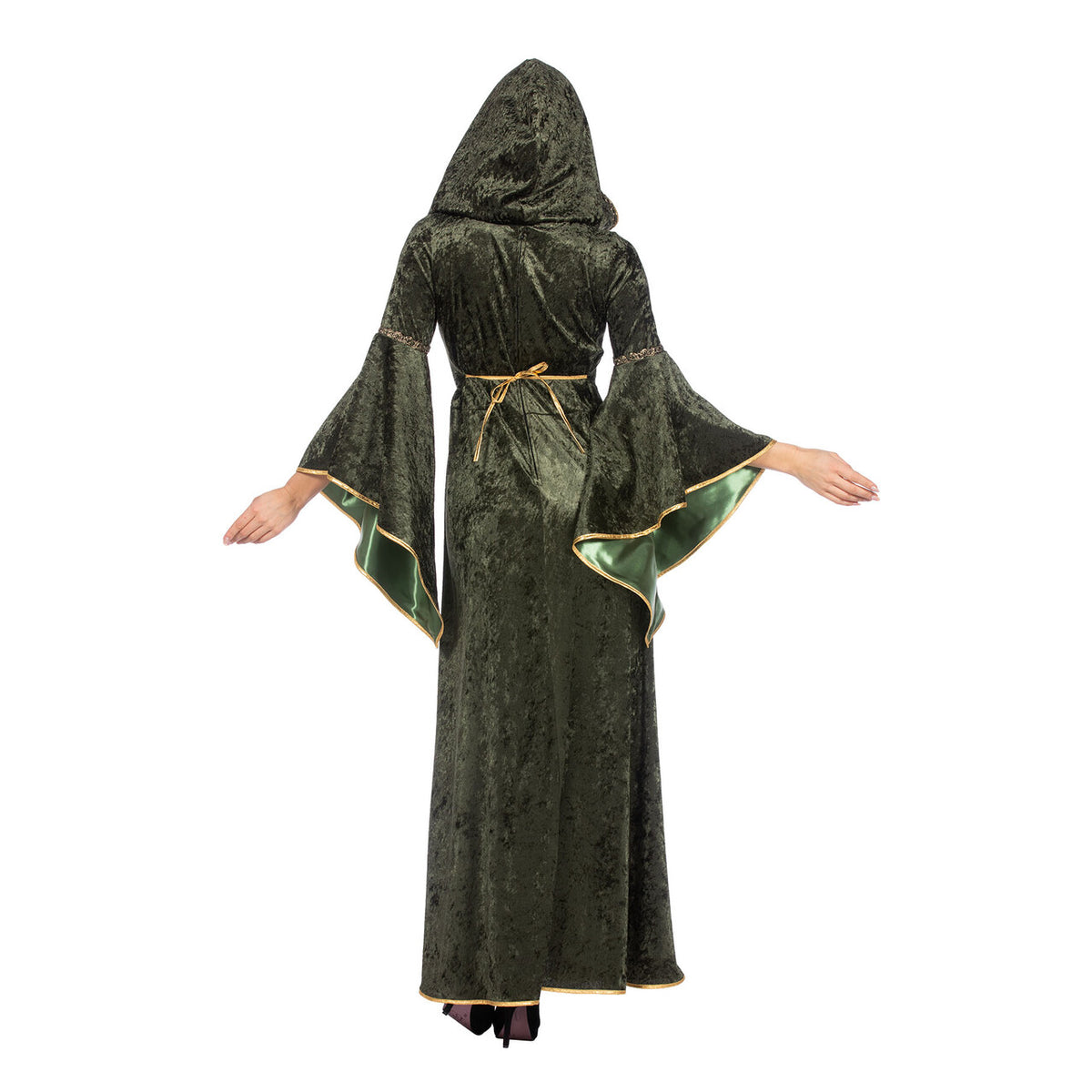 Op deze afbeelding zie je een Kostuums, van het merk Wilbers. Middeleeuwse Jonkvrouw Greta Groen Van Mosdael Kostuum