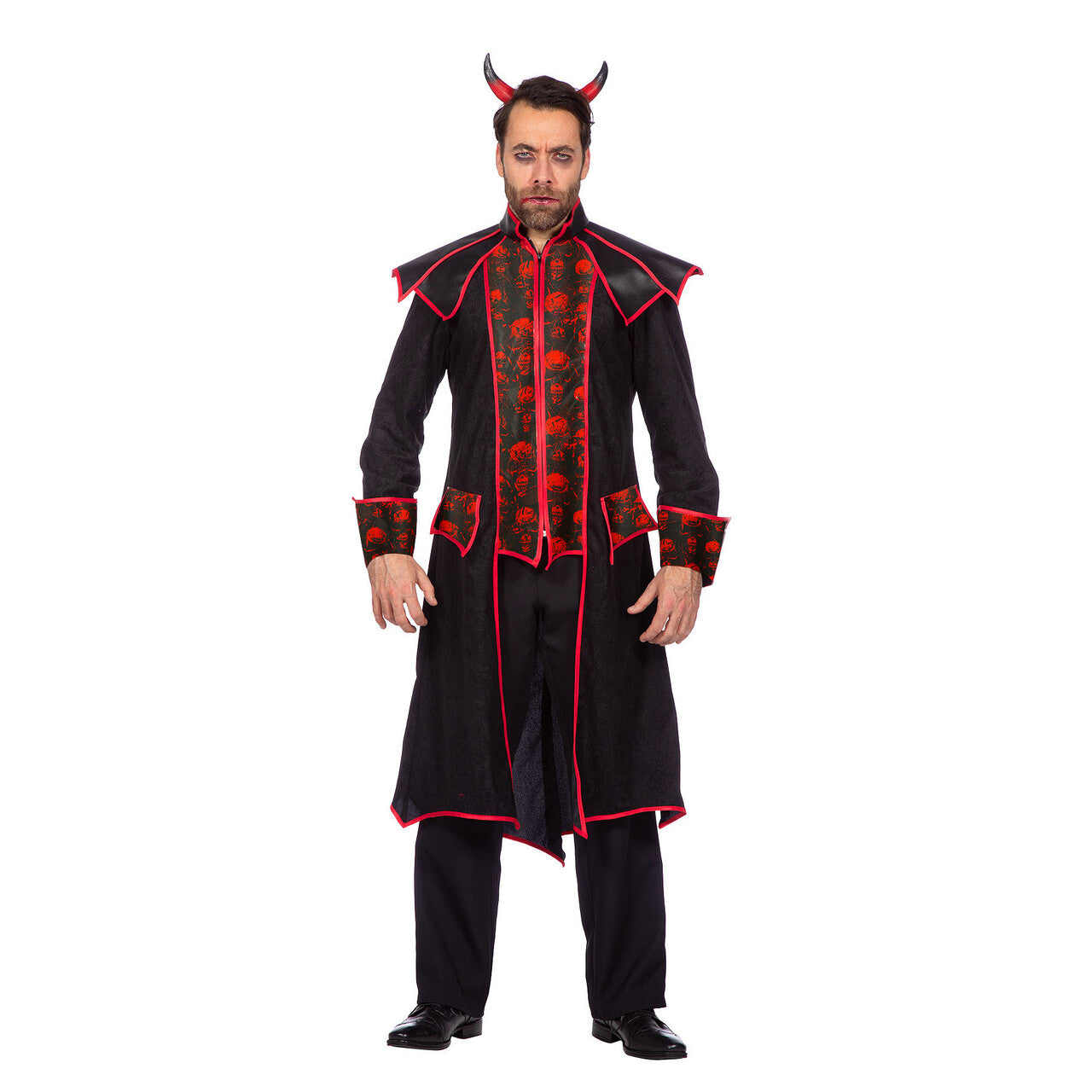Op deze afbeelding zie je een Kostuums, van het merk Wilbers. Duivelse Jas Damon Demon Man
