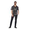 Hemd Metallisch Discokugel Silber Herren