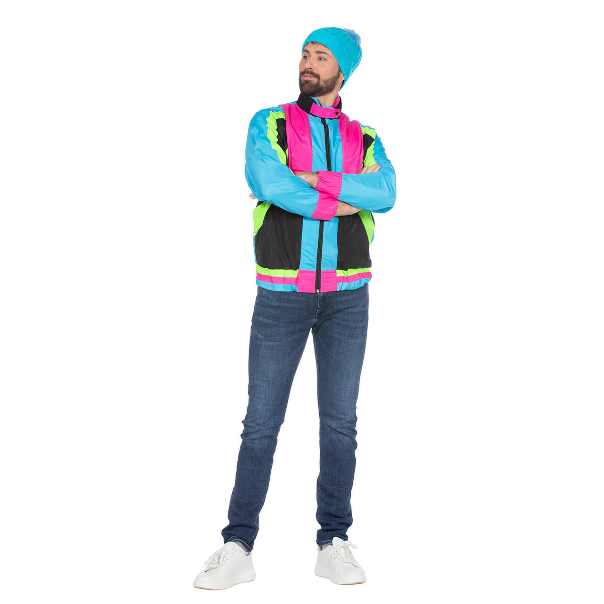 Op deze afbeelding zie je een Kostuums, van het merk Wilbers. Retro Trainingsvest Leon Neon Man