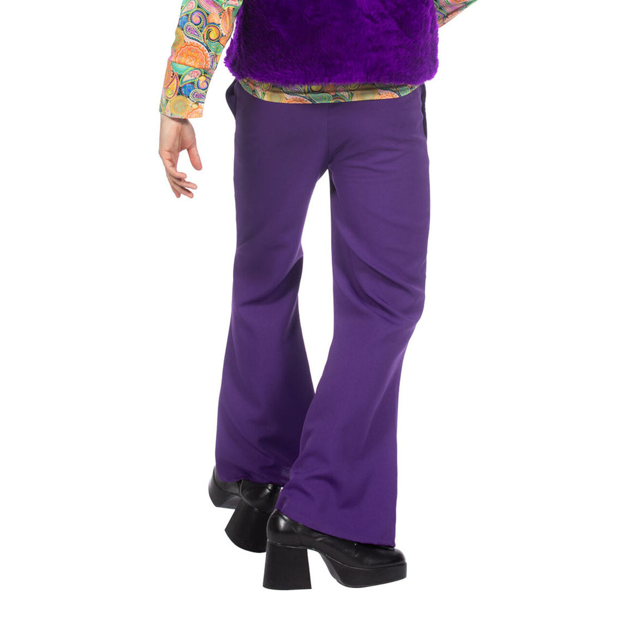 Op deze afbeelding zie je een Kostuums, van het merk Wilbers. Paarse Jaren 70 Wijde Broek Man