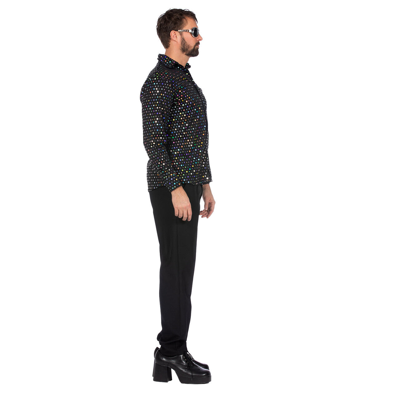 Op deze afbeelding zie je een Kostuums, van het merk Wilbers. Disco Bal Blouse Zwart Man