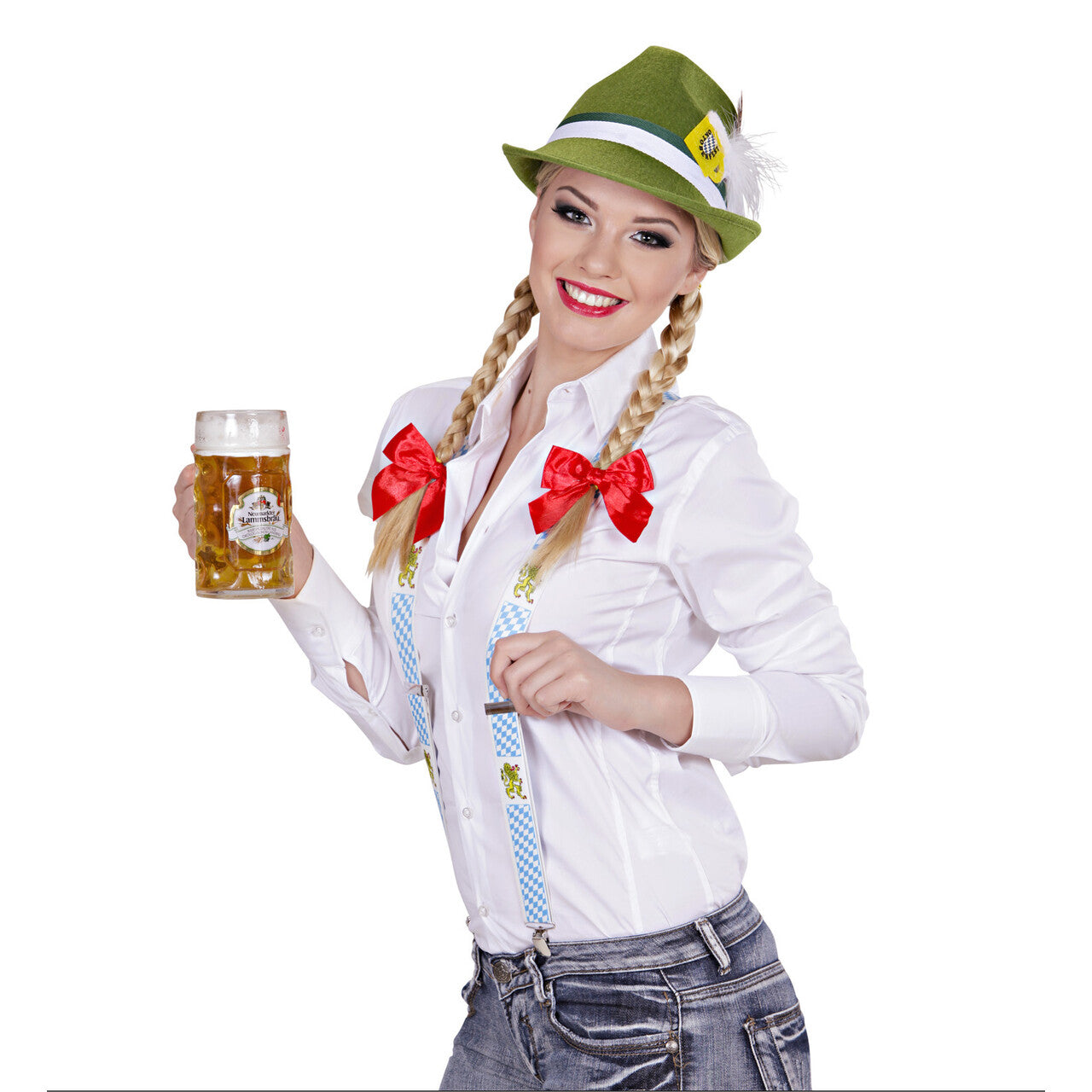 Op deze afbeelding zie je een Accessoires, van het merk Widmann. Beiers Hoedje Bayern Met Veer