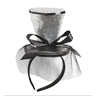 Silber Glitzer Mini Top -Hut Mit Schleier