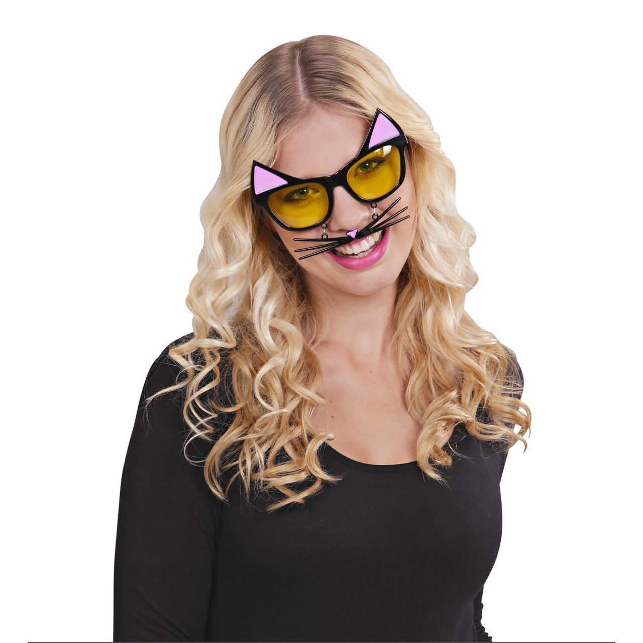 Op deze afbeelding zie je een Accessoires, van het merk Widmann. Bril Kat Met Snorharen