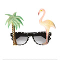 Tropische Flamingo-Palme Brille