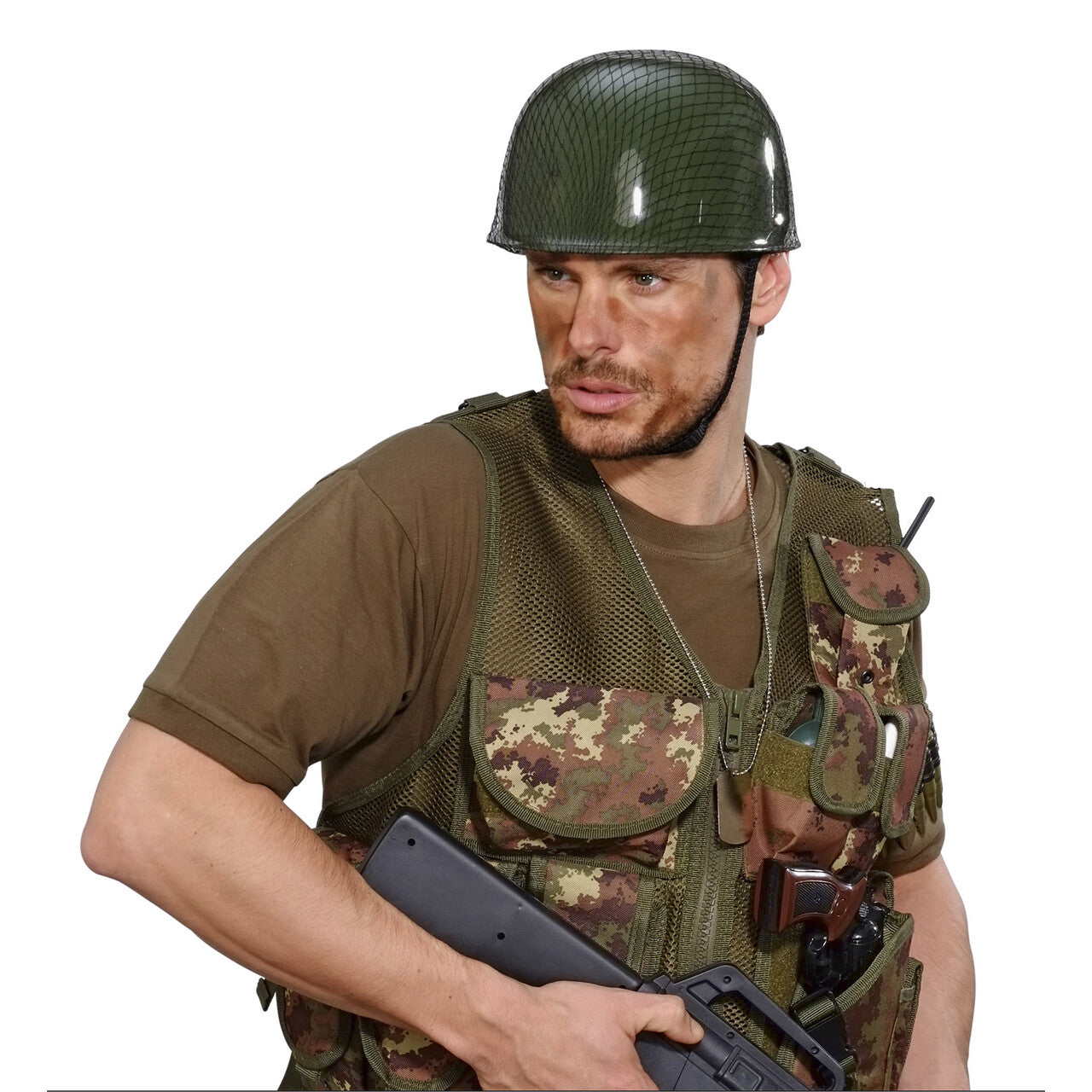 Op deze afbeelding zie je een Accessoires, van het merk Widmann. Helm Soldaat Platoon