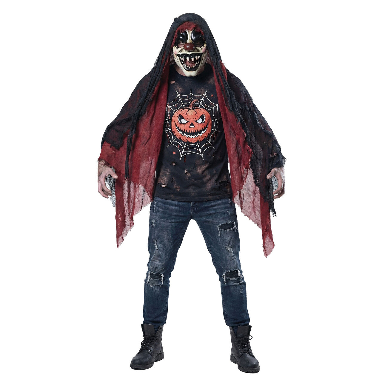 Op deze afbeelding zie je een Accessoires, van het merk Wilbers. Mega Eng Clowns Masker Met Sluier