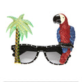 Tropen-Papagei Und Palmenbrille