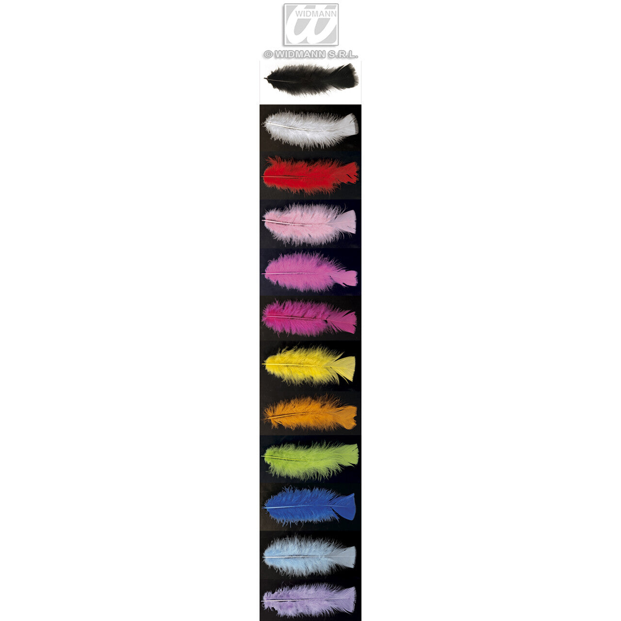 Op deze afbeelding zie je een Decoratie, van het merk Widmann. Zakje Met 50 Veertjes Meerkleurig