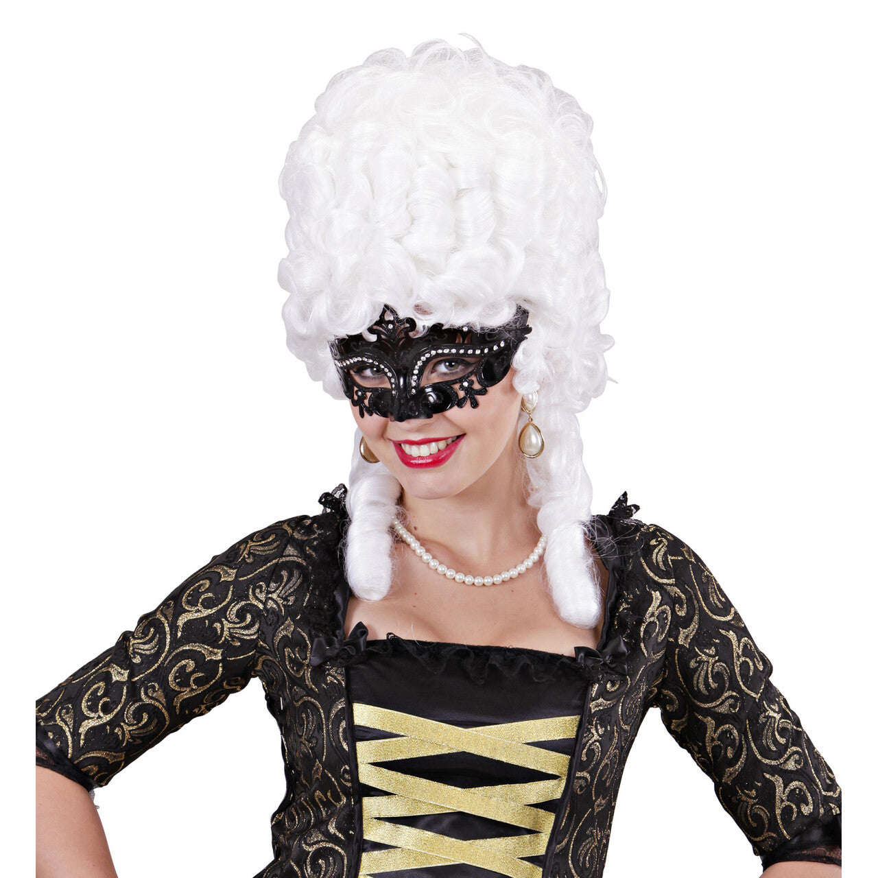 Op deze afbeelding zie je een Accessoires, van het merk Widmann. Oogmasker Venetie Glimmende Stenen Zwart