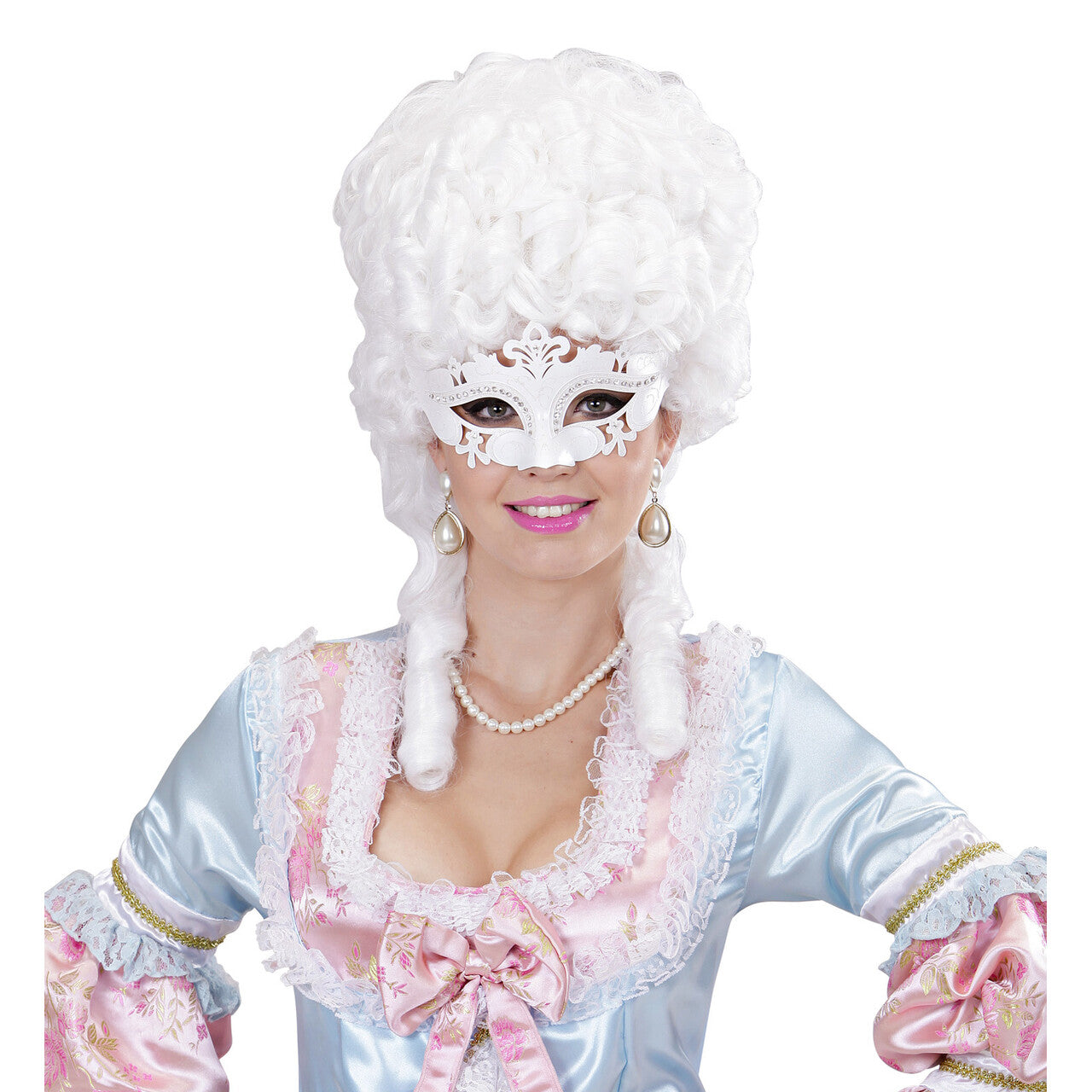 Op deze afbeelding zie je een Accessoires, van het merk Widmann. Oogmasker Venetie Met Glimmende Stenen Wit