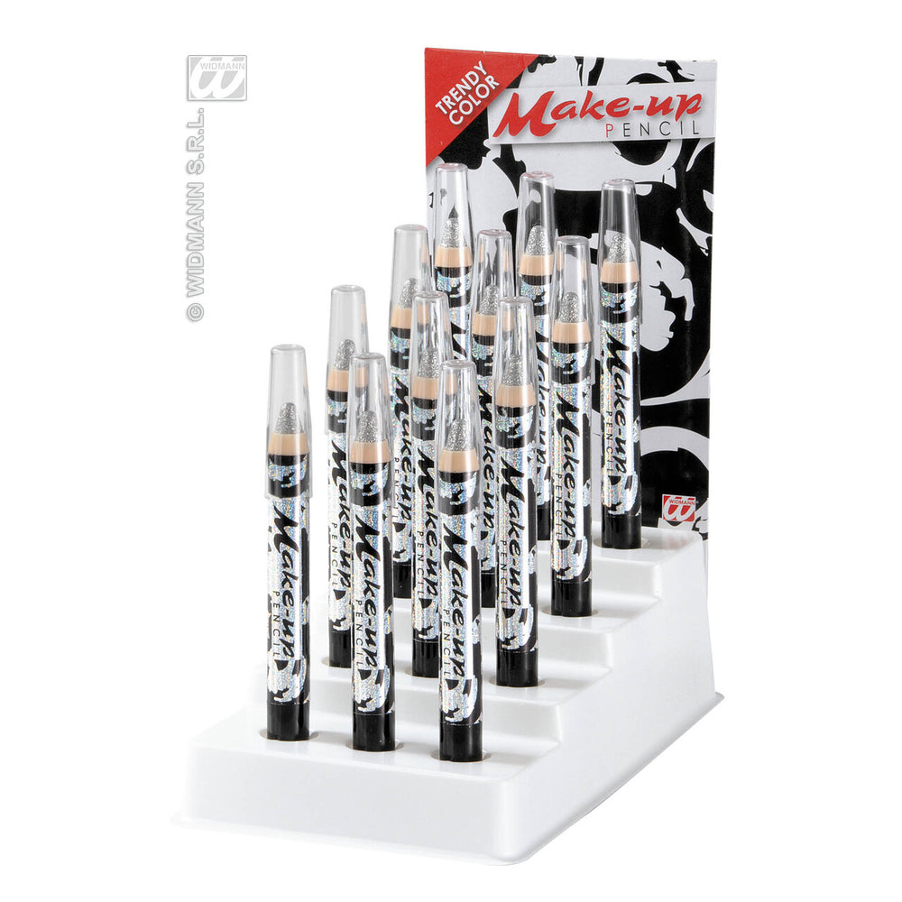Op deze afbeelding zie je een Accessoires, van het merk Widmann. Make-Up Potlood Glitter Zilver