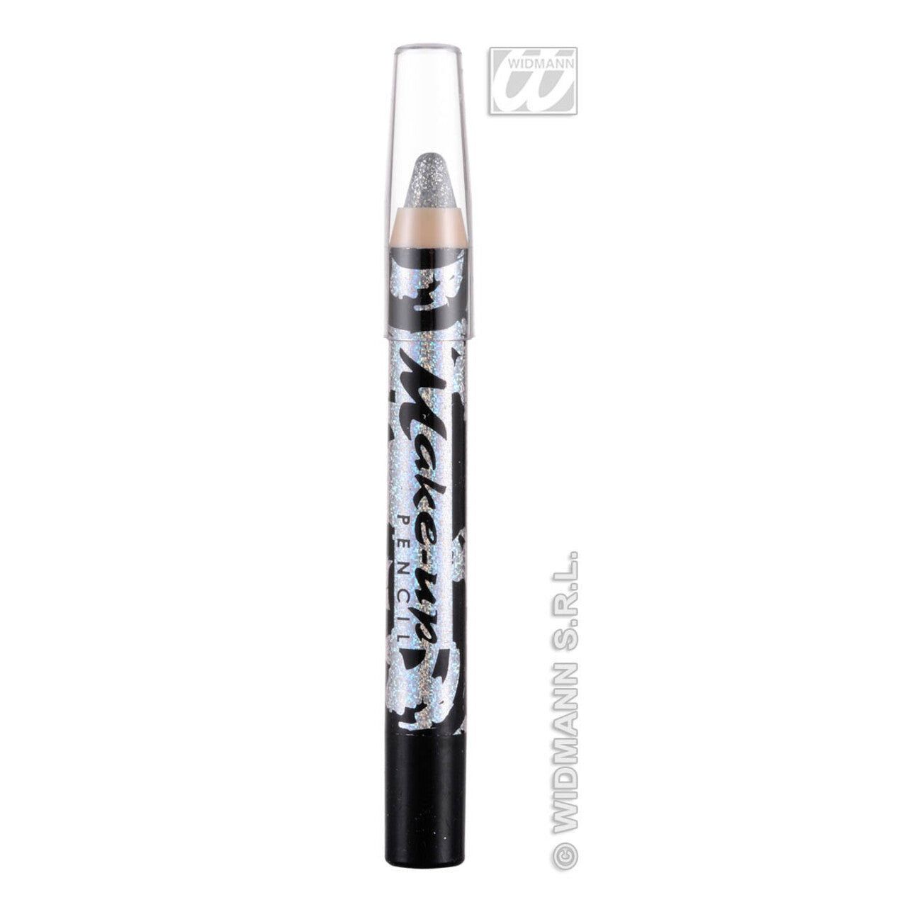 Op deze afbeelding zie je een Accessoires, van het merk Widmann. Make-Up Potlood Glitter Zilver