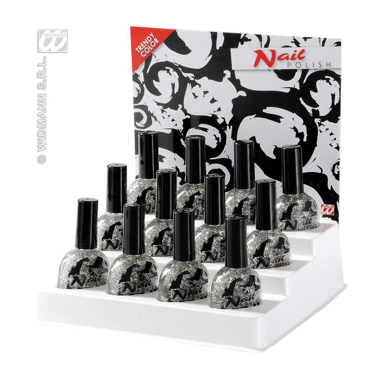 Op deze afbeelding zie je een Accessoires, van het merk Widmann. Nagellak Glitter Zilver