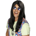 Schwarze 60er Hippie Perücke