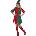 Grün-Rote Weihnachten Elf Frau Kostüm Damen