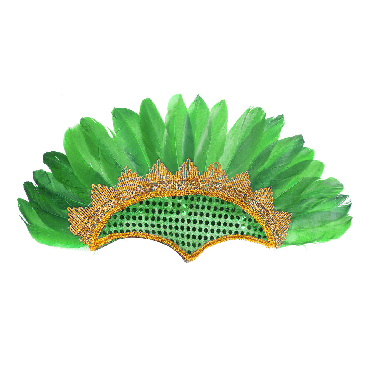 Op deze afbeelding zie je een Accessoires, van het merk Wilbers. Samba Tooi Met Pailletten En Veren Groen