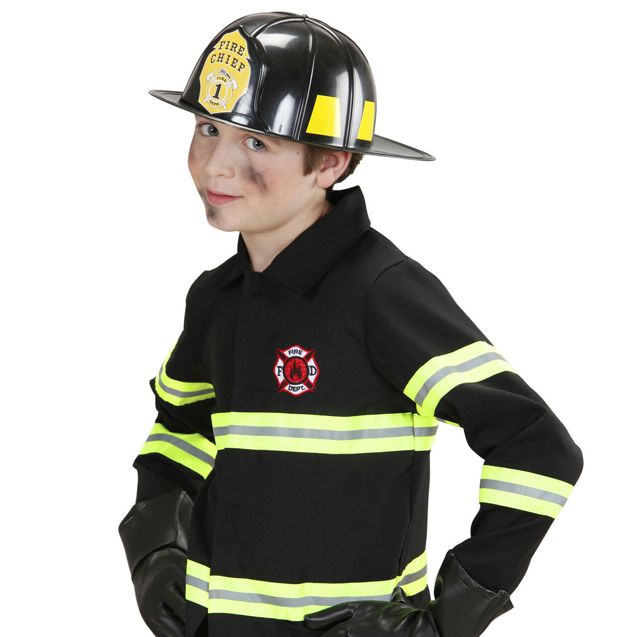 Op deze afbeelding zie je een Accessoires, van het merk Widmann. Brandweerhelm Zwart Hard Plastic
