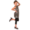 Disco-Glitz Silber Paillettenkleid für Kinder / Kostüm für Mädchen