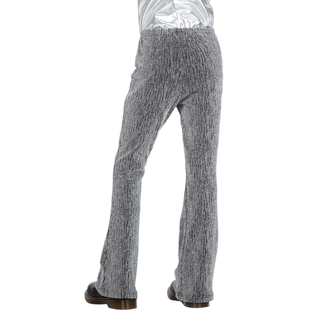 Op deze afbeelding zie je een Kostuums, van het merk Wilbers. Sterrenstof Silver Flared Broek Meisje