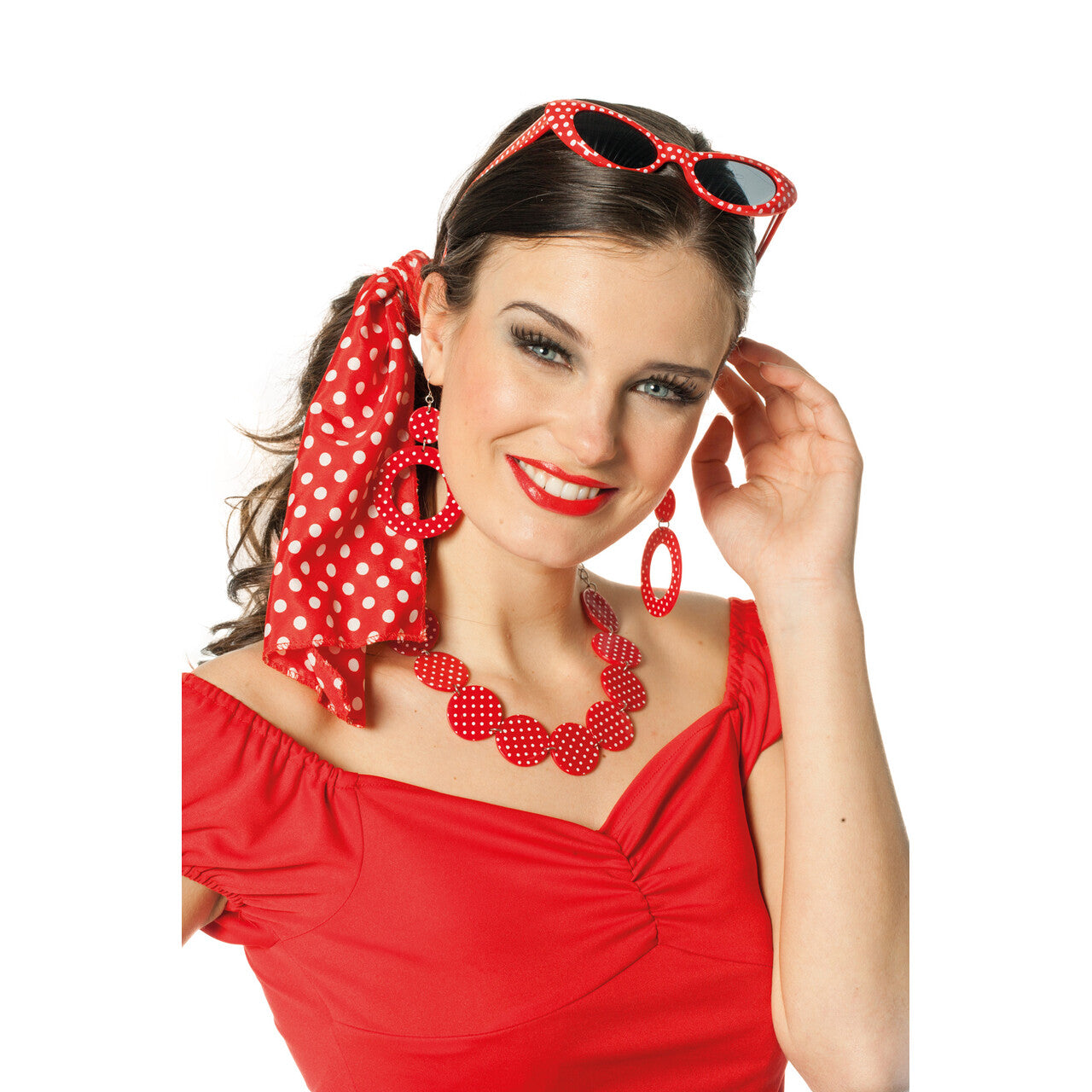 Op deze afbeelding zie je een Accessoires, van het merk Wilbers. Accessoireset 60s Rood / Wit