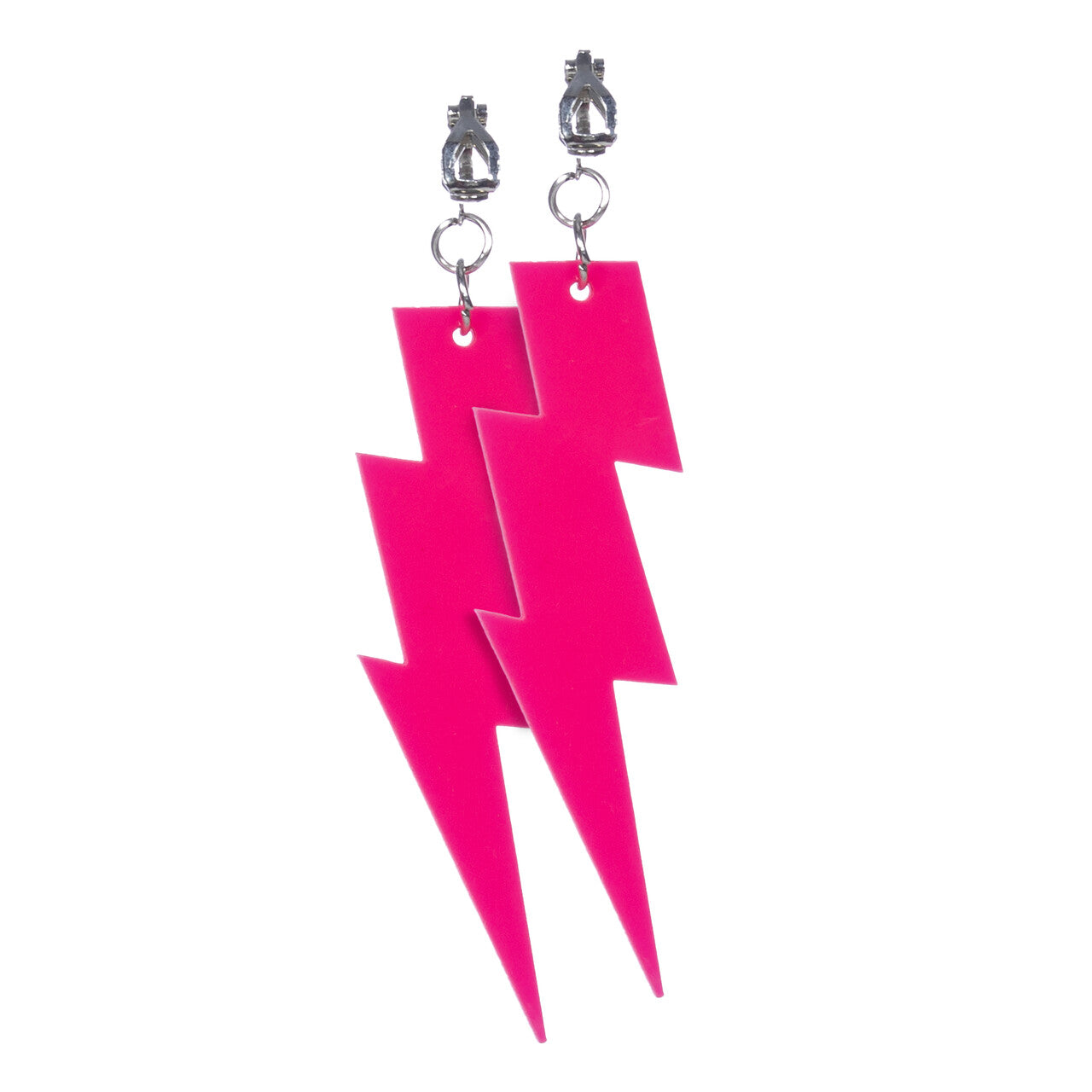 Op deze afbeelding zie je een Accessoires, van het merk Wilbers. Oorbellen Bliksem Neon Roze
