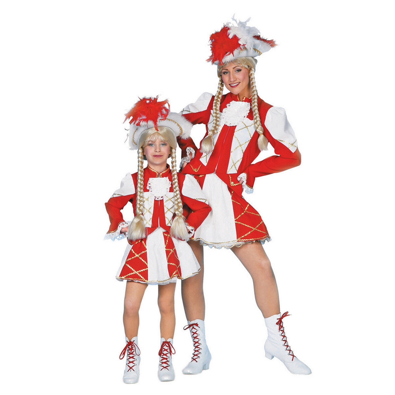 Op deze afbeelding zie je een Kostuums, van het merk Wilbers. Dansmarietje Kind Rood Meisje Kostuum