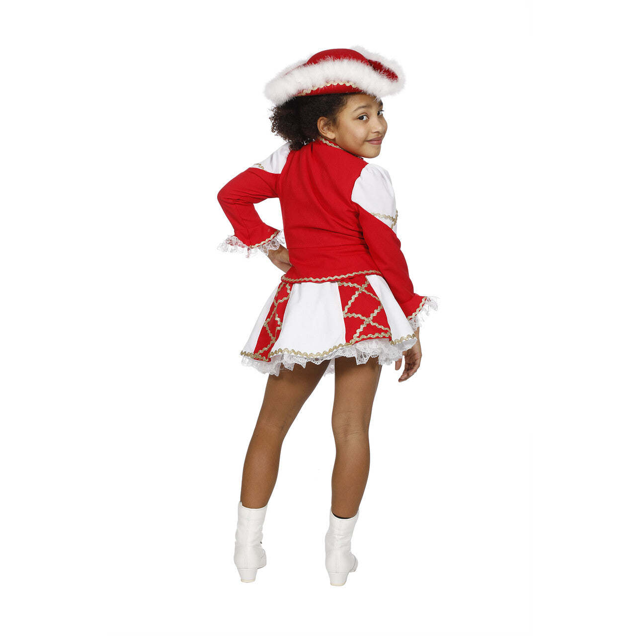 Op deze afbeelding zie je een Kostuums, van het merk Wilbers. Dansmarietje Kind Rood Meisje Kostuum