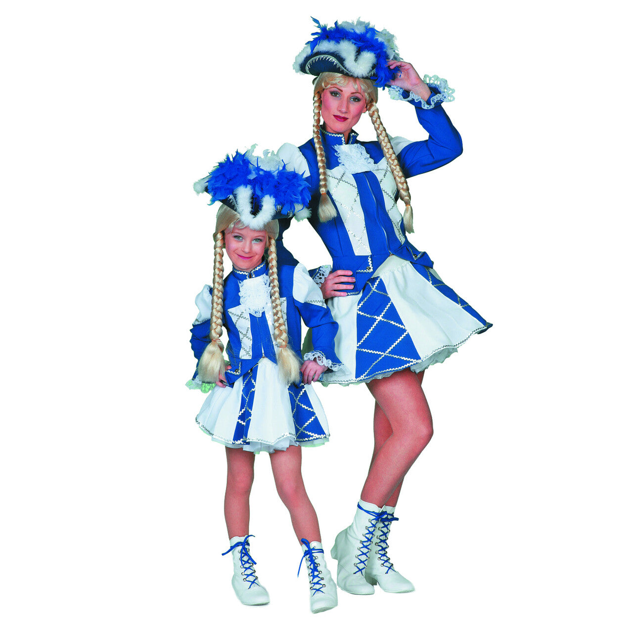 Op deze afbeelding zie je een Kostuums, van het merk Wilbers. Showmeisje Dansmarietje Kind Blauw Kostuum