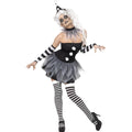 Unheimliches Pierrot Clown Frau Kostüm Damen