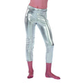 Glänzende Silberlegging Mädchen