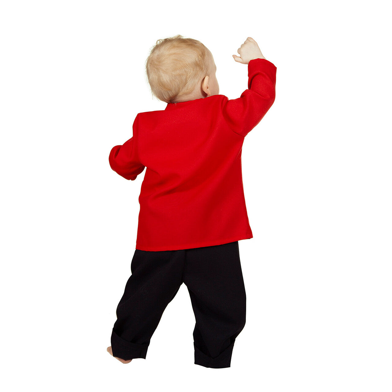 Op deze afbeelding zie je een Kostuums, van het merk Wilbers. Brandweerman Sim Brandweer Rood (Baby) Kind Kostuum