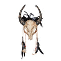 Weißes Schamanistisches Totenschädel-Maske Mit Hörnern